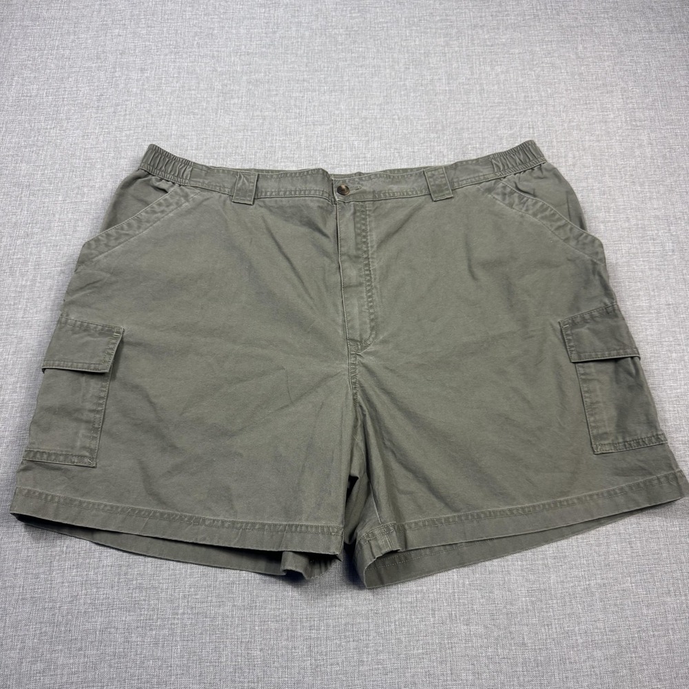 L.L. Bean Tropic Weight Cargo Shorts Mens 44 Green Comfort‎ Waist Elastic